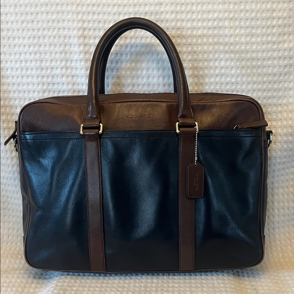Coach Men's Dual-Tone Leather Briefcase - Picture 1 of 14